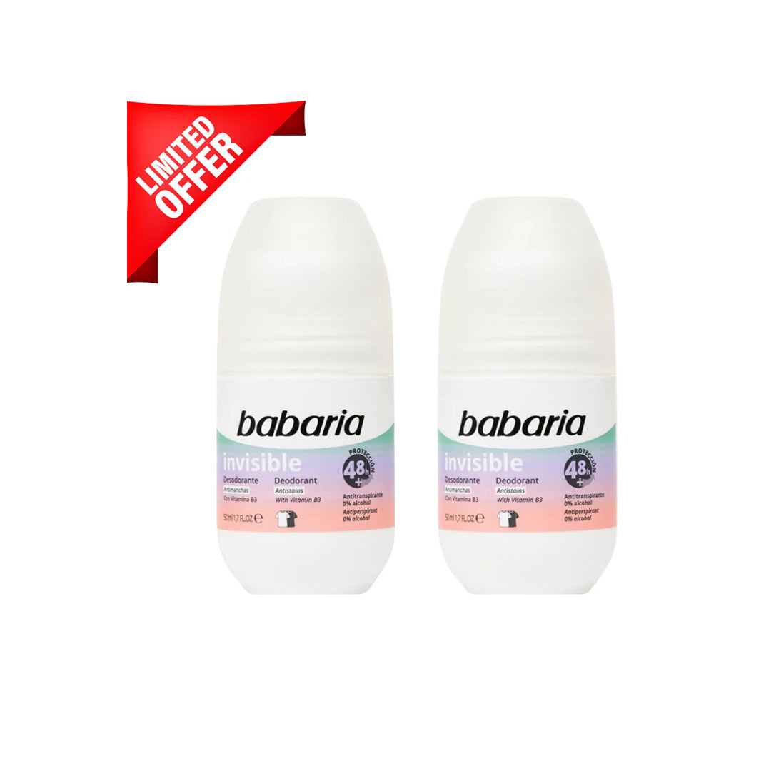 BABARIA DEODORANT INVISIBLE BLACK & WHITE TWIN