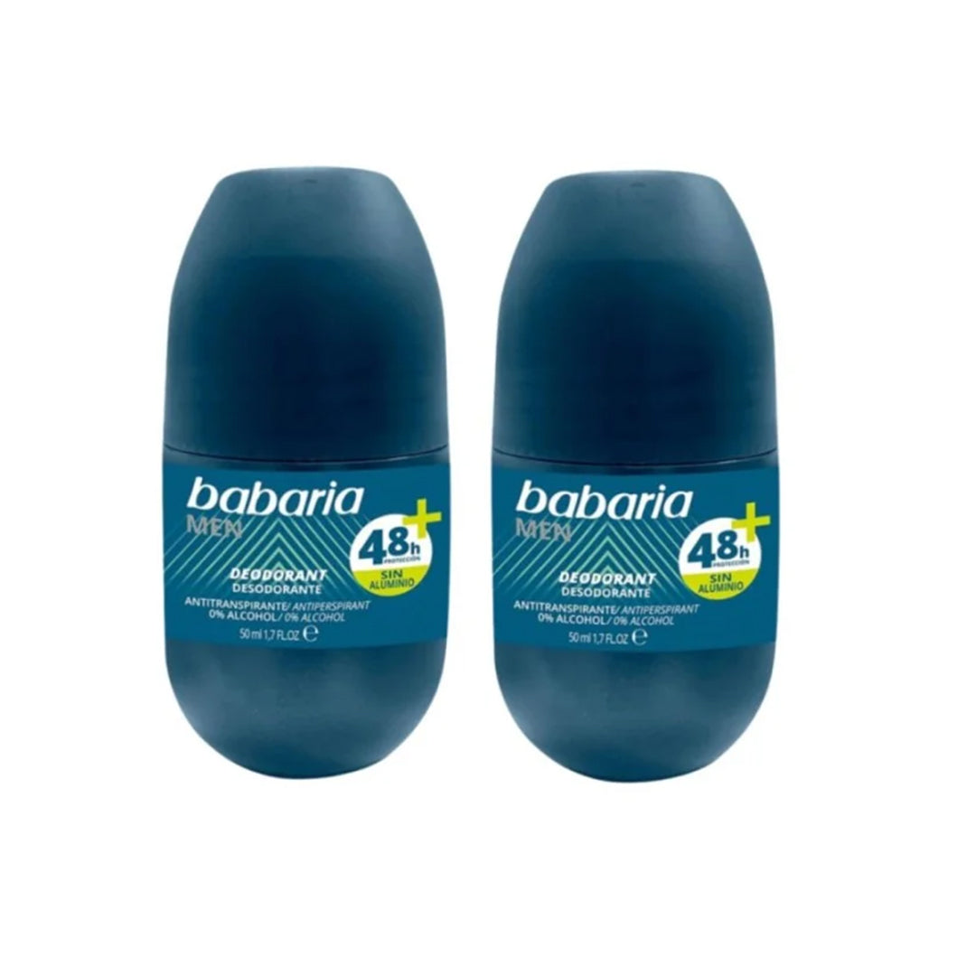 BABARIA DEODORANT MEN 48 H TWIN PACK