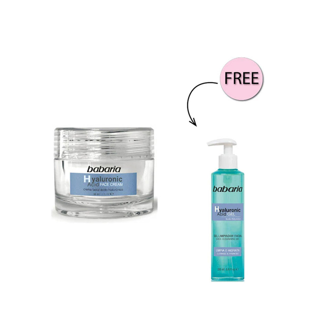 BABARIA HYALURONIC CREAM & FACE CLEANSING GEL BAKEGE