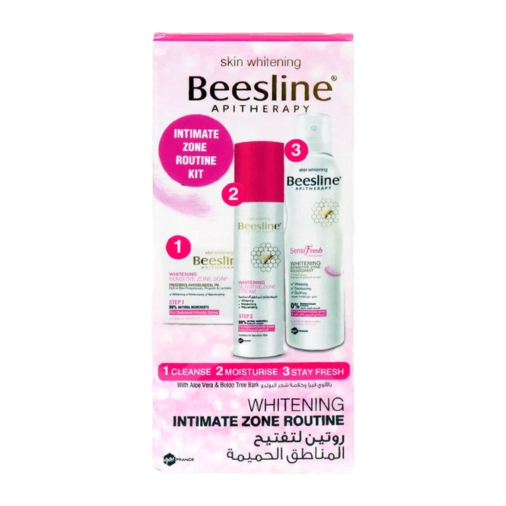 Beesline Sensitive Area Whitening Routine (50ml Cream + 110g Soap + 150ml Deodorant Spray) Special Offer