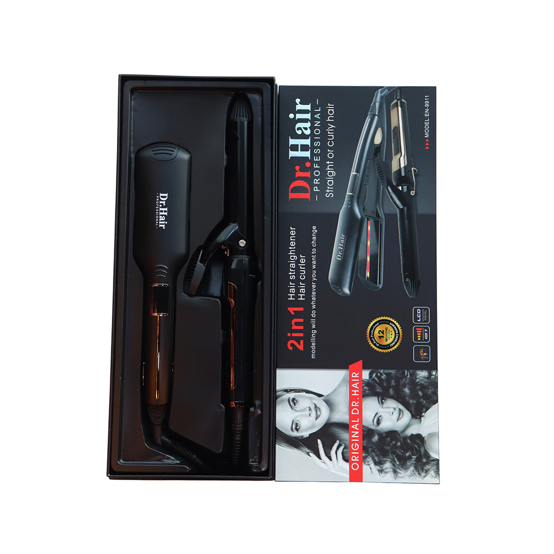 Dr.Hair - 2 in 1 Hair Straightener or curlerb 9911