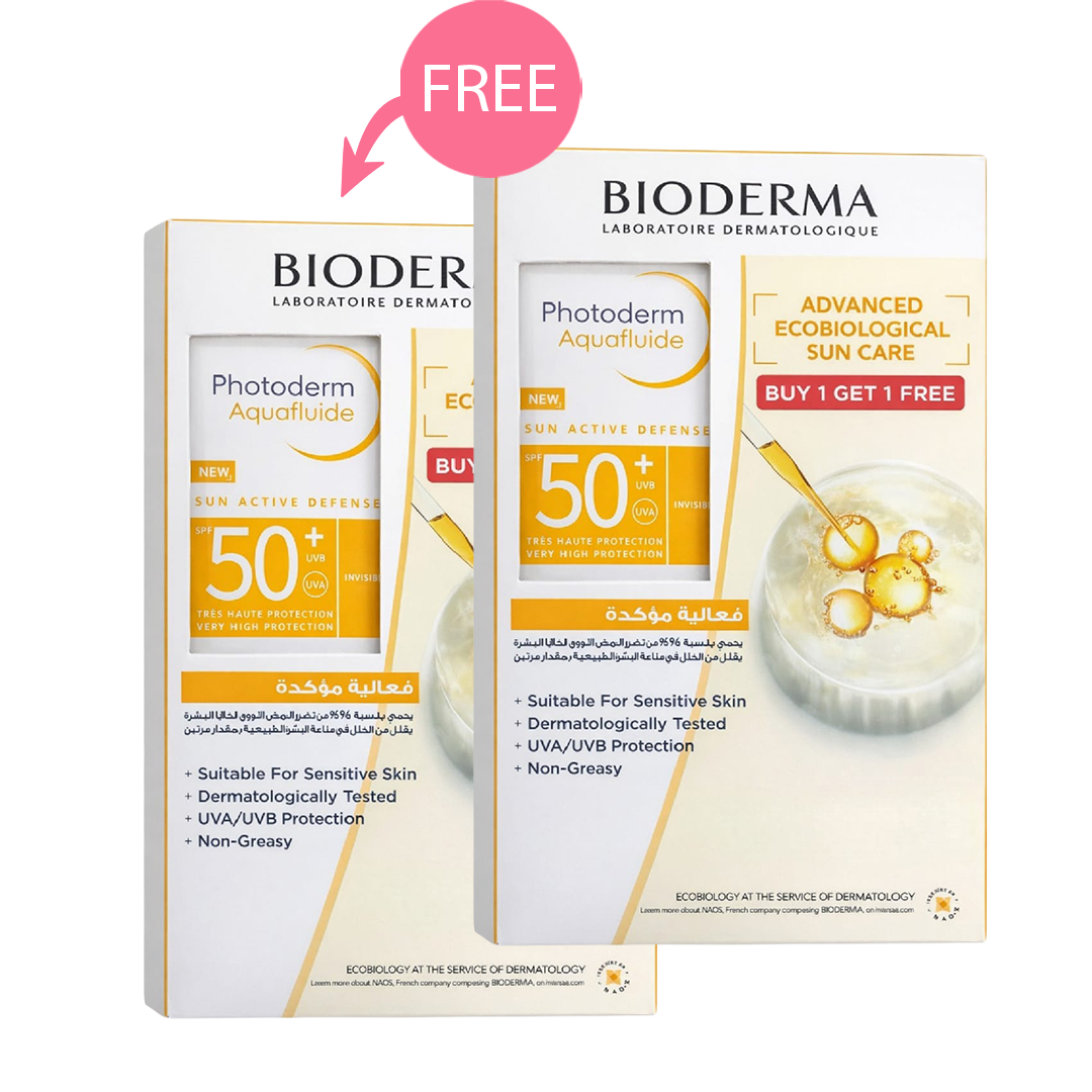 Offer BioDerma Photoderm Sun Block Spf 50+ Aqua Fluid 40ml Buy 1 Get 1 Free