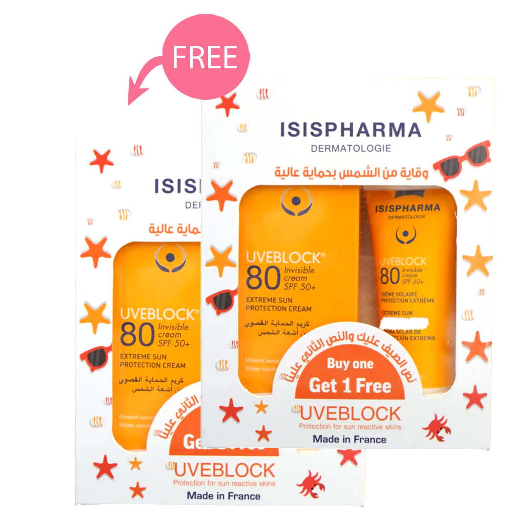 ISISPHARMA UVEBLOCK 80 50+ SPF TINTED CREAM 40 ML OFFER 1+1