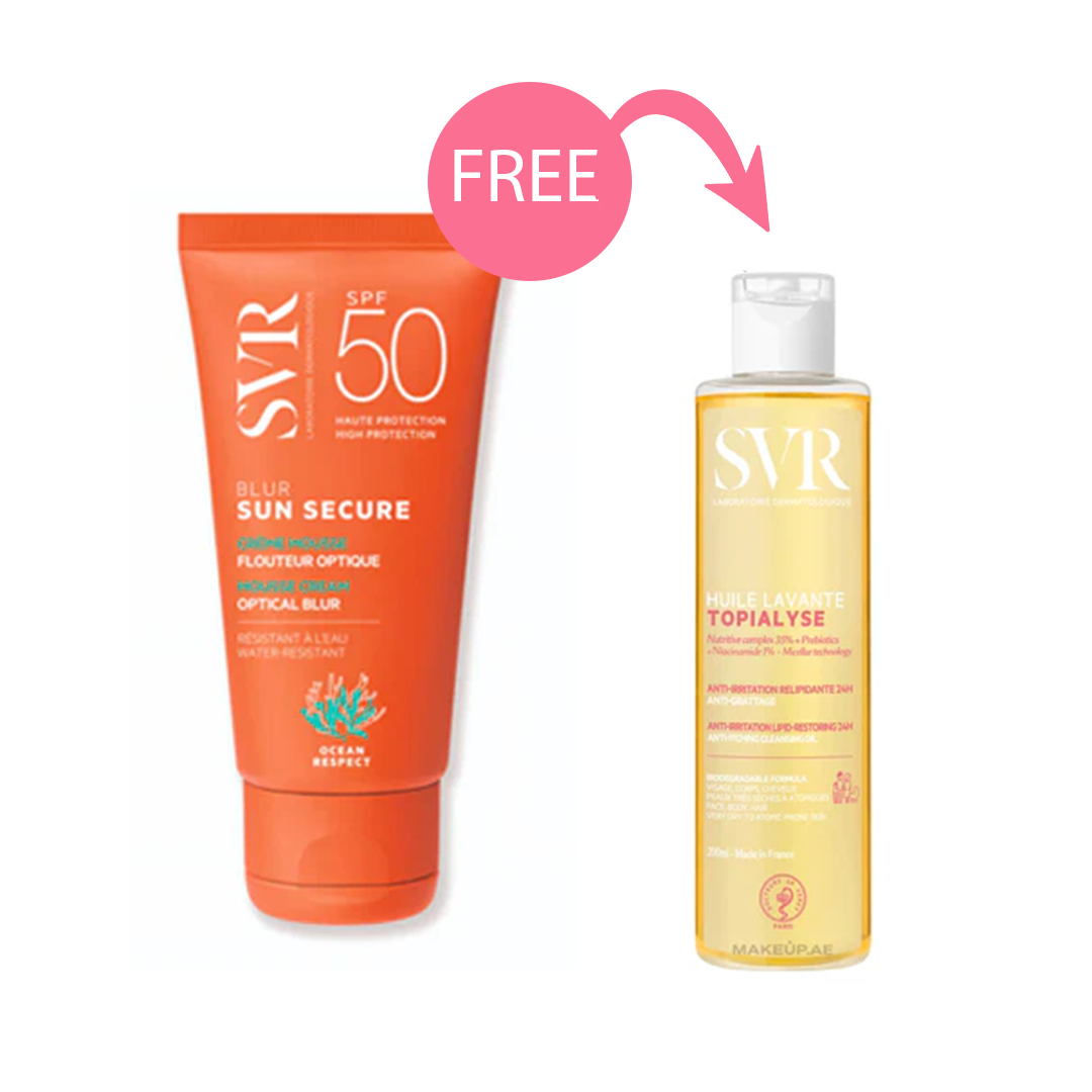 SVR Sun Secure Blur SPF50+ 40ml + Free SVR Topialyse Micellar Cleansing Oil 200ml
